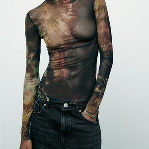 Long Sleeve Mesh Top